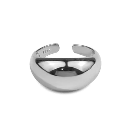 925 Sterling Silver Ring for Women Men Smooth Geometric Finger Ring Adjustable Party Jewelry Wholesale