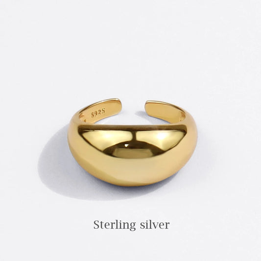 925 Sterling Silver Ring for Women Men Smooth Geometric Finger Ring Adjustable Party Jewelry Wholesale