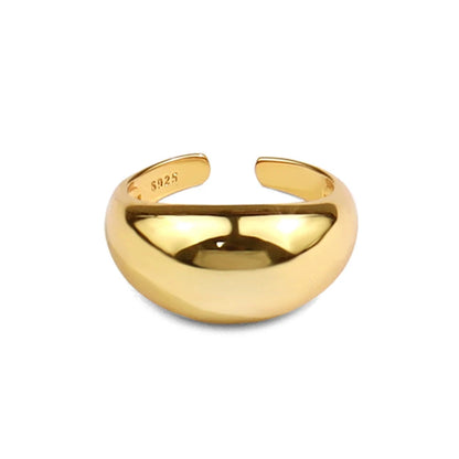 925 Sterling Silver Ring for Women Men Smooth Geometric Finger Ring Adjustable Party Jewelry Wholesale
