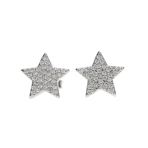 100% 925 Sterling Silver one Star Stud Earrings For Women paved CZ Prevent Allergy Brincos pendientes mujer moda 2019 Brincos