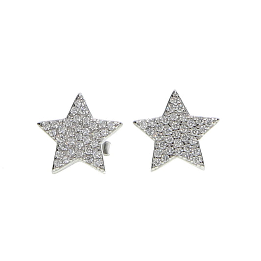 100% 925 Sterling Silver one Star Stud Earrings For Women paved CZ Prevent Allergy Brincos pendientes mujer moda 2019 Brincos