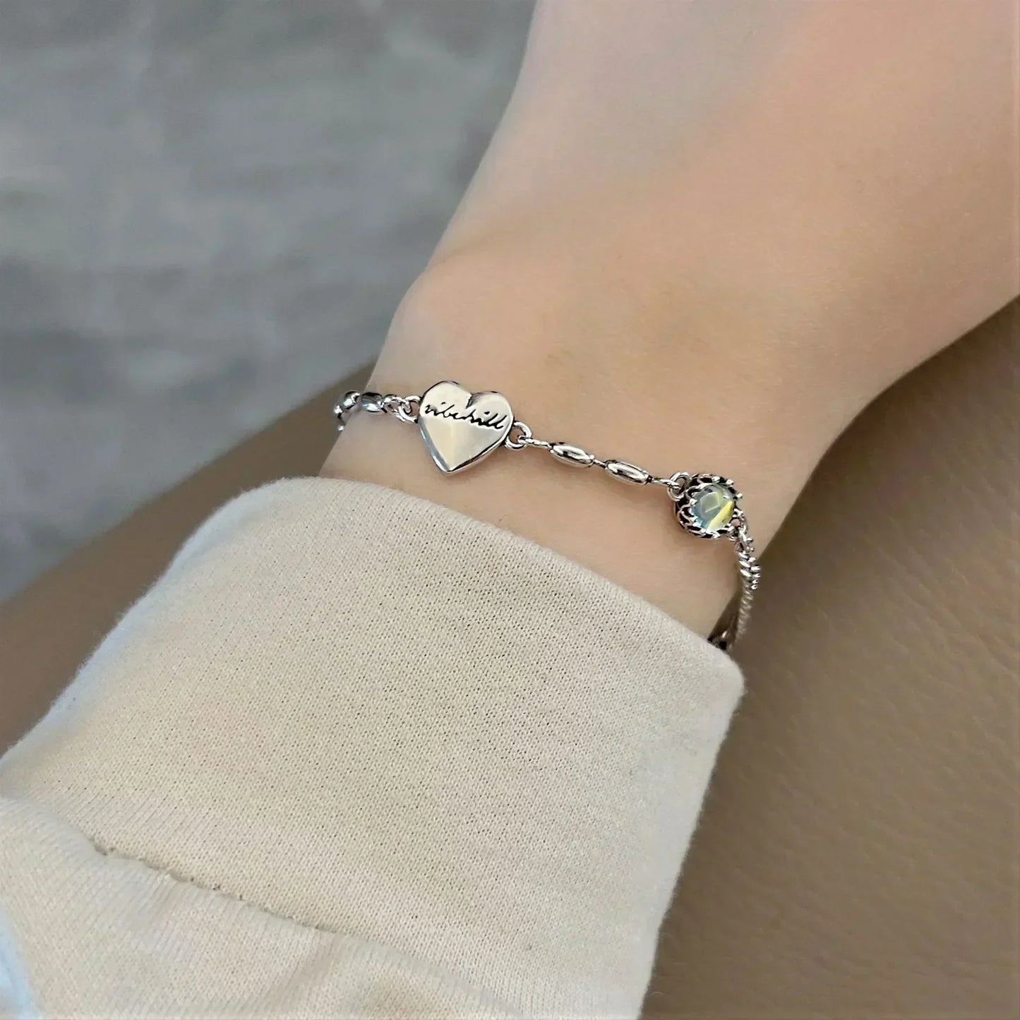 Silver Adjustable love Bracelet for Women Elegant Vintage Geometric Lucky Punk Fashion Jewelry Bracelet Party Gifts Dropshipping