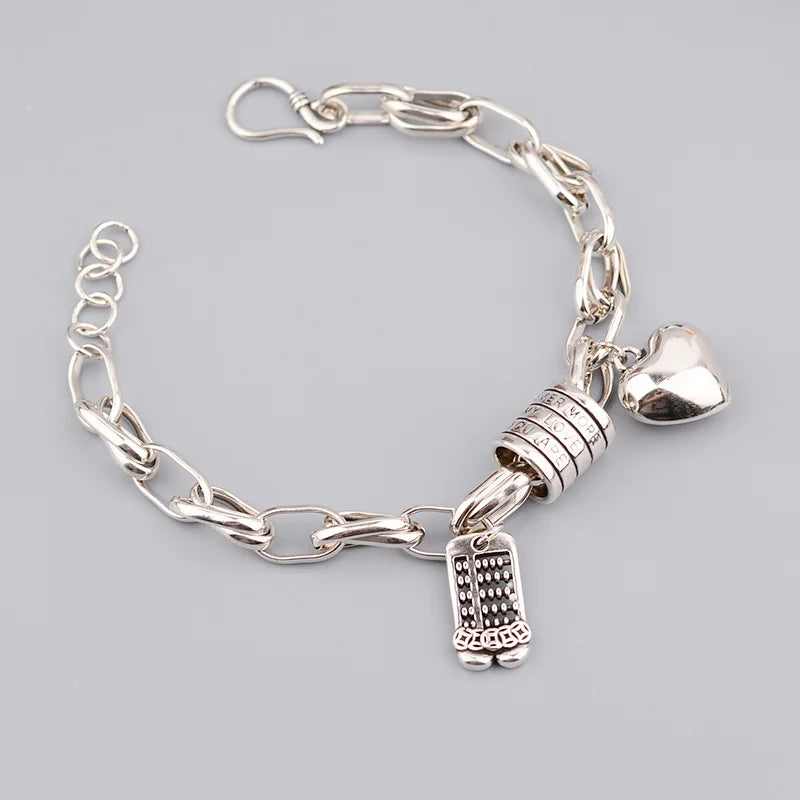 Silver Adjustable love Bracelet for Women Elegant Vintage Geometric Lucky Punk Fashion Jewelry Bracelet Party Gifts Dropshipping